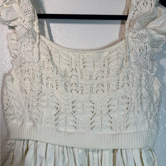 En Saison Cream Lace-Tiered Mini Dress - Picture 3 of 6